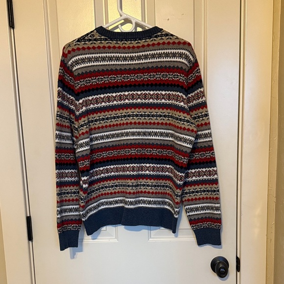 Old Navy Men's Festive Striped Crewneck Sweater - Picture 3 of 3
